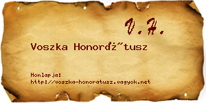 Voszka Honorátusz névjegykártya